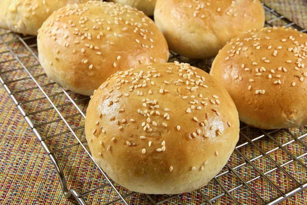 White Burger Bun With Sesame